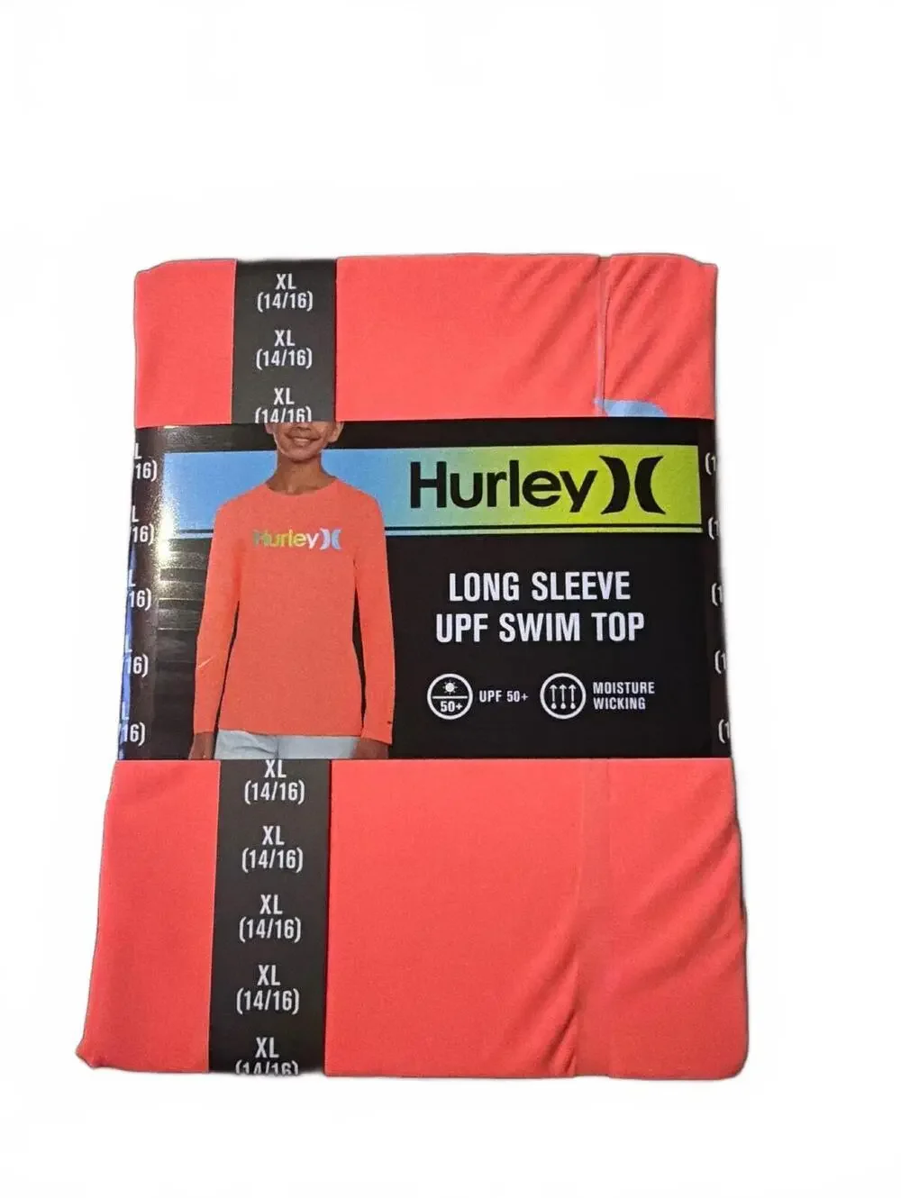 Hurley Boys XL (14/16) Long Sleeve UPF 50+ Swim Top - Moisture Wicking